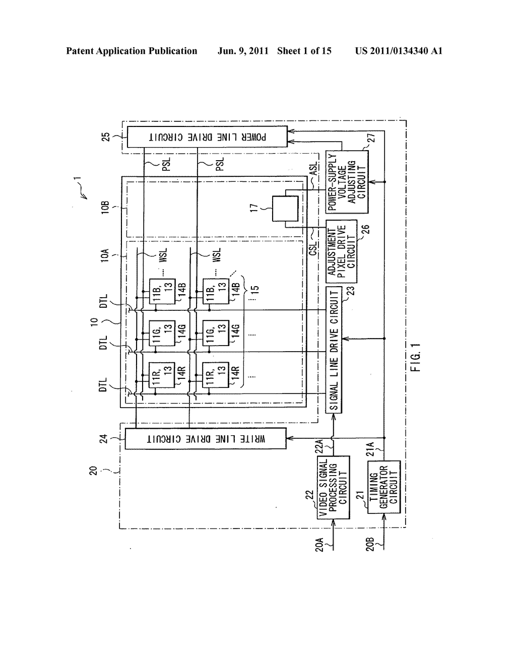 Display device, method of driving the display device, and electronic     device - diagram, schematic, and image 02