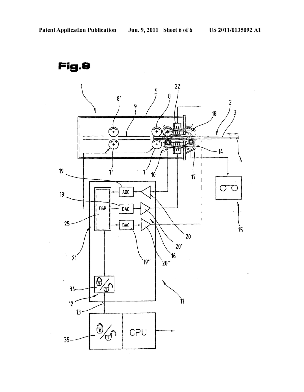 METHOD AND DEVICE FOR PROCTECTING A READING DEVICE FOR CARD-SHAPED DATA     CARRIERS FROM UNAUTHORIZED EVALUATION OR COPYING OF MAGNETICALLY ENCODED     DATA OF AN INSERTED CARD-SHAPED DATA CARRIER - diagram, schematic, and image 07