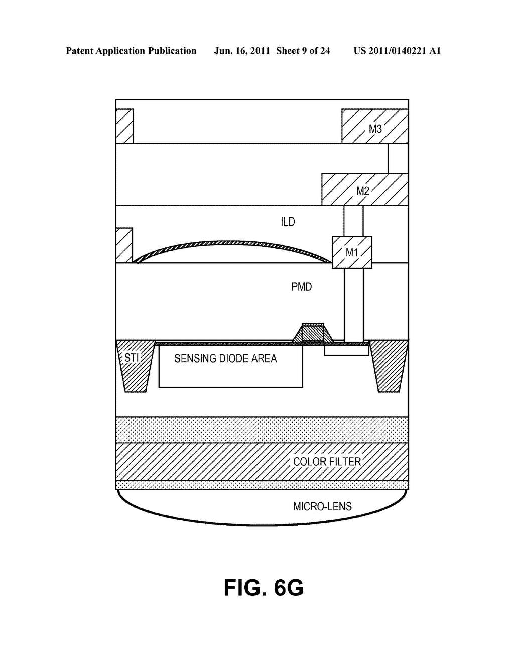 IMAGE SENSOR HAVING CURVED MICRO-MIRRORS OVER THE SENSING PHOTODIODE AND     METHOD FOR FABRICATING - diagram, schematic, and image 10