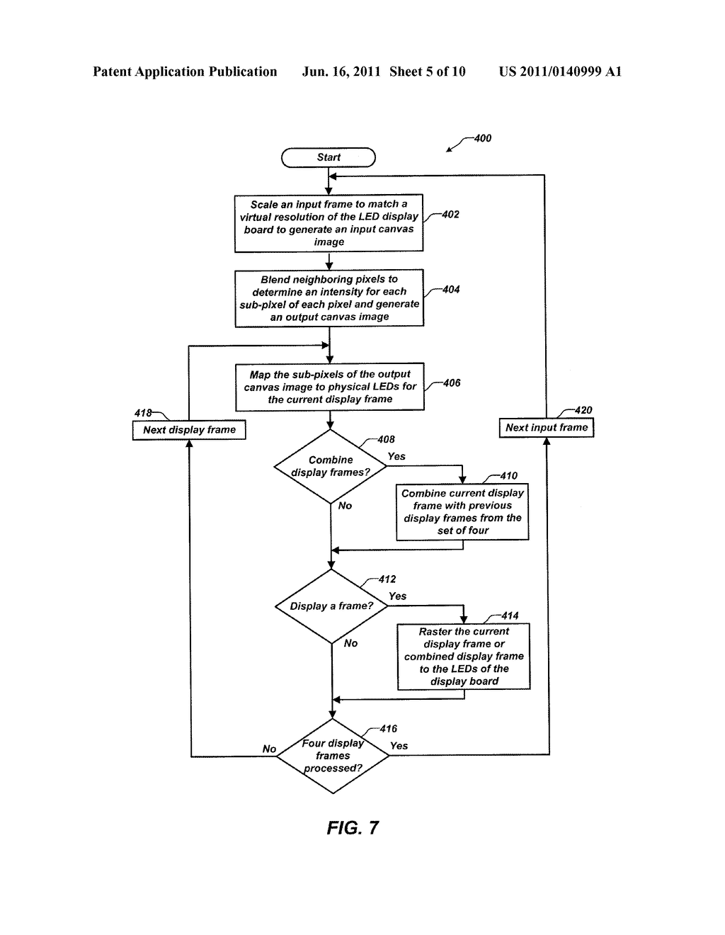 APPARATUS AND METHOD FOR MAPPING VIRTUAL PIXELS TO PHYSICAL LIGHT ELEMENTS     OF A DISPLAY - diagram, schematic, and image 06