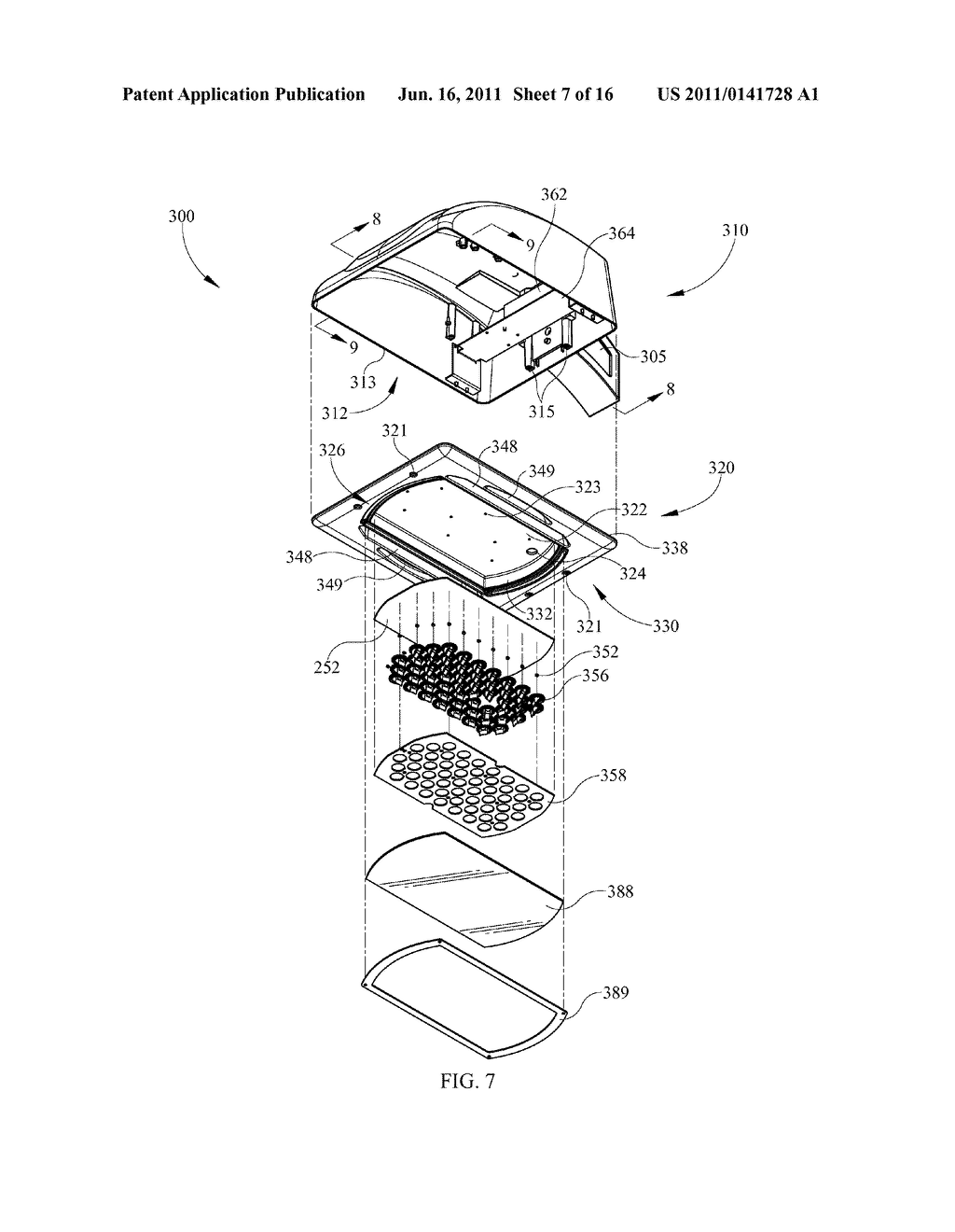 LENS FRAME WITH A LED SUPPORT SURFACE AND HEAT DISSIPATING STRUCTURE - diagram, schematic, and image 08