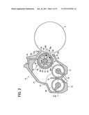 DEVELOPMENT ROLLER INCLUDING A DEVELOPMENT SLEEVE, SURFACE TREATMENT     DEVICE THAT TREATS AN OUTER SURFACE OF THE DEVELOPMENT SLEEVE AND WIRE     MEMBER THAT ROUGHENS THE OUTER SURFACE OF THE DEVELOPMENT SLEEVE diagram and image