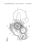 DEVELOPMENT ROLLER INCLUDING A DEVELOPMENT SLEEVE, SURFACE TREATMENT     DEVICE THAT TREATS AN OUTER SURFACE OF THE DEVELOPMENT SLEEVE AND WIRE     MEMBER THAT ROUGHENS THE OUTER SURFACE OF THE DEVELOPMENT SLEEVE diagram and image