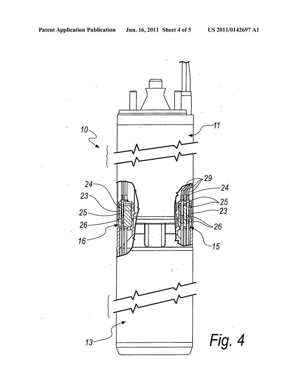 Containment structure for an actuation unit for immersion pumps,     particularly for compact immersion pumps to be immersed in wells - diagram, schematic, and image 05