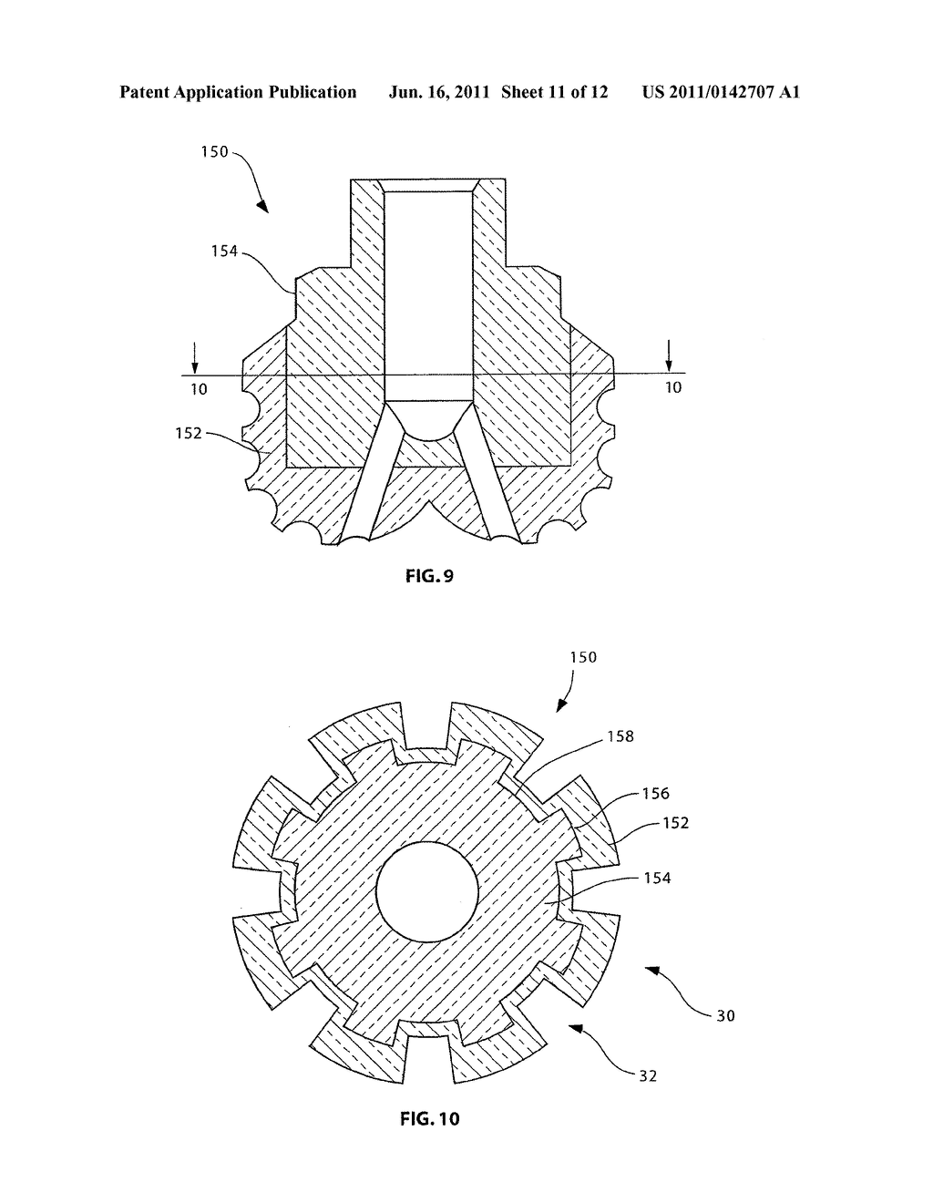 METHODS OF FORMING EARTH BORING ROTARY DRILL BITS INCLUDING BIT BODIES     HAVING BORON CARBIDE PARTICLES IN ALUMINUM OR ALUMINUM BASED ALLOY MATRIX     MATERIALS - diagram, schematic, and image 12