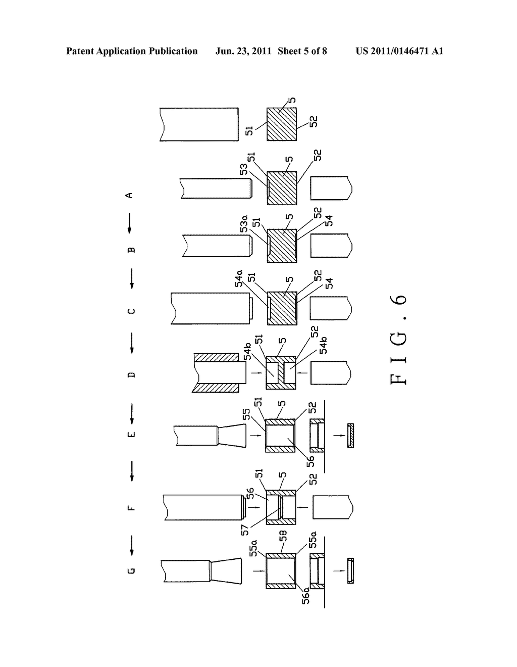 FORMING METHOD FOR APPLYING A CONTINUOUS PUNCHING TO A CHAIN ROLLER - diagram, schematic, and image 06