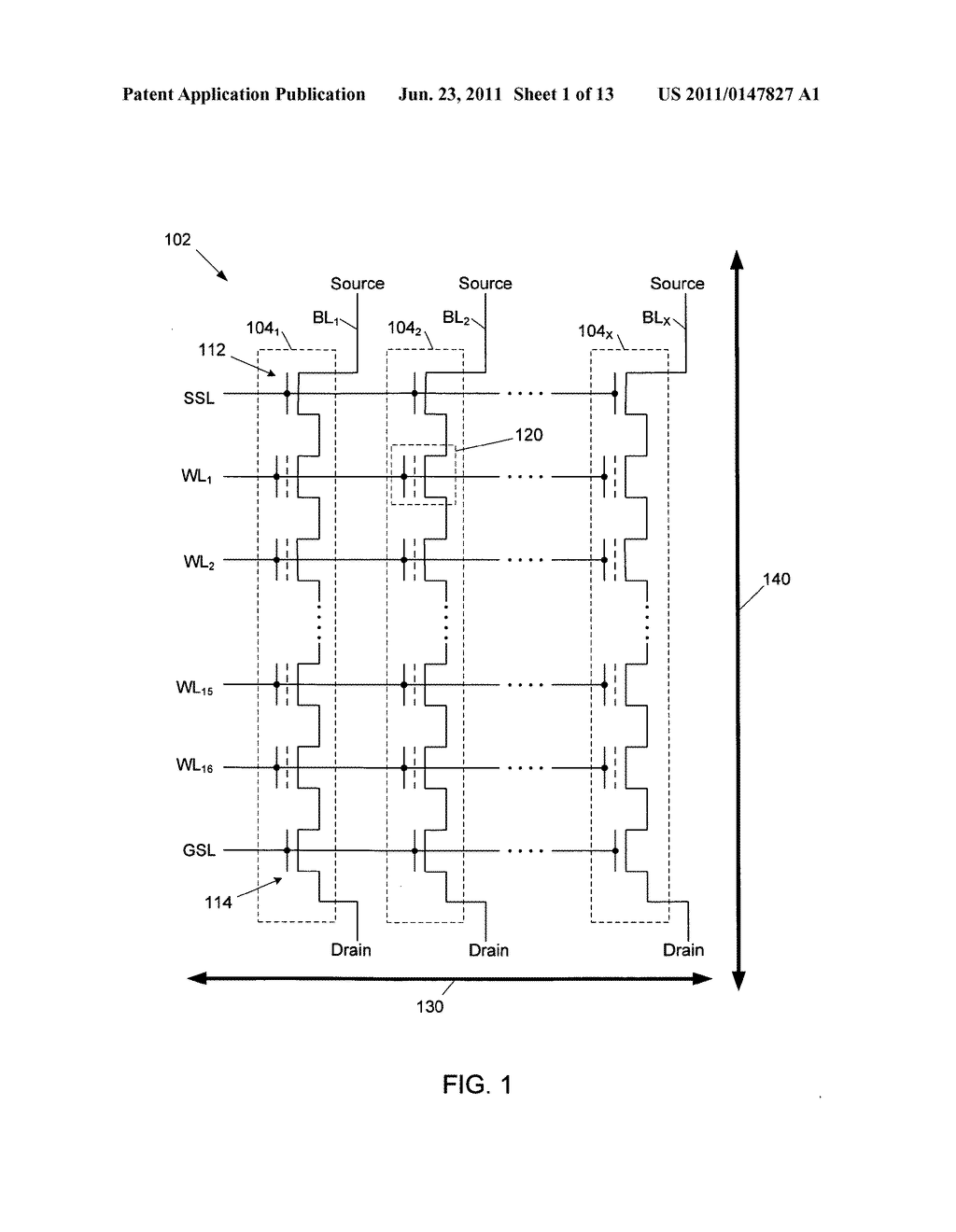 Flash memory with partially removed blocking dielectric in the wordline     direction - diagram, schematic, and image 02