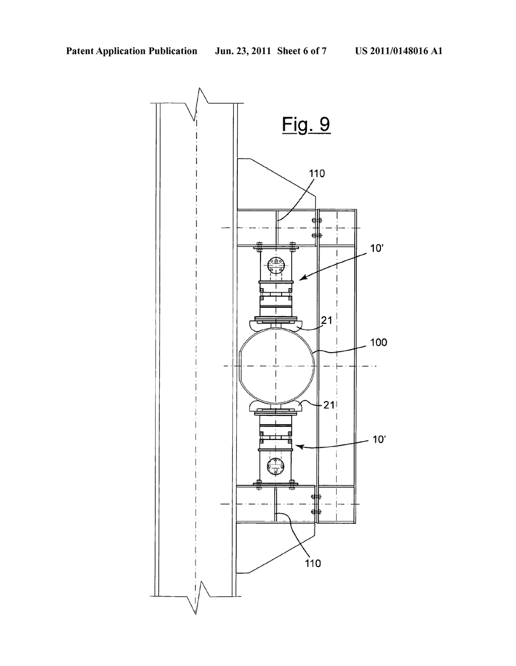 DEVICE FOR DAMPING AND MECHANICAL DISSIPATION OF DYNAMIC DISTURBANCES     TRANSMITTED BETWEEN TWO BODIES, GENERATED BY FORCING ELEMENTS OF A     DYNAMIC, SEISMIC NATURE AND BY WAVE-MOTION IN GENERAL STRUCTURES - diagram, schematic, and image 07