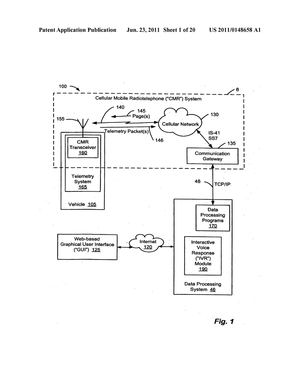 Method and System for Interacting with A Vehicle Over a Mobile     Radiotelephone Network - diagram, schematic, and image 02