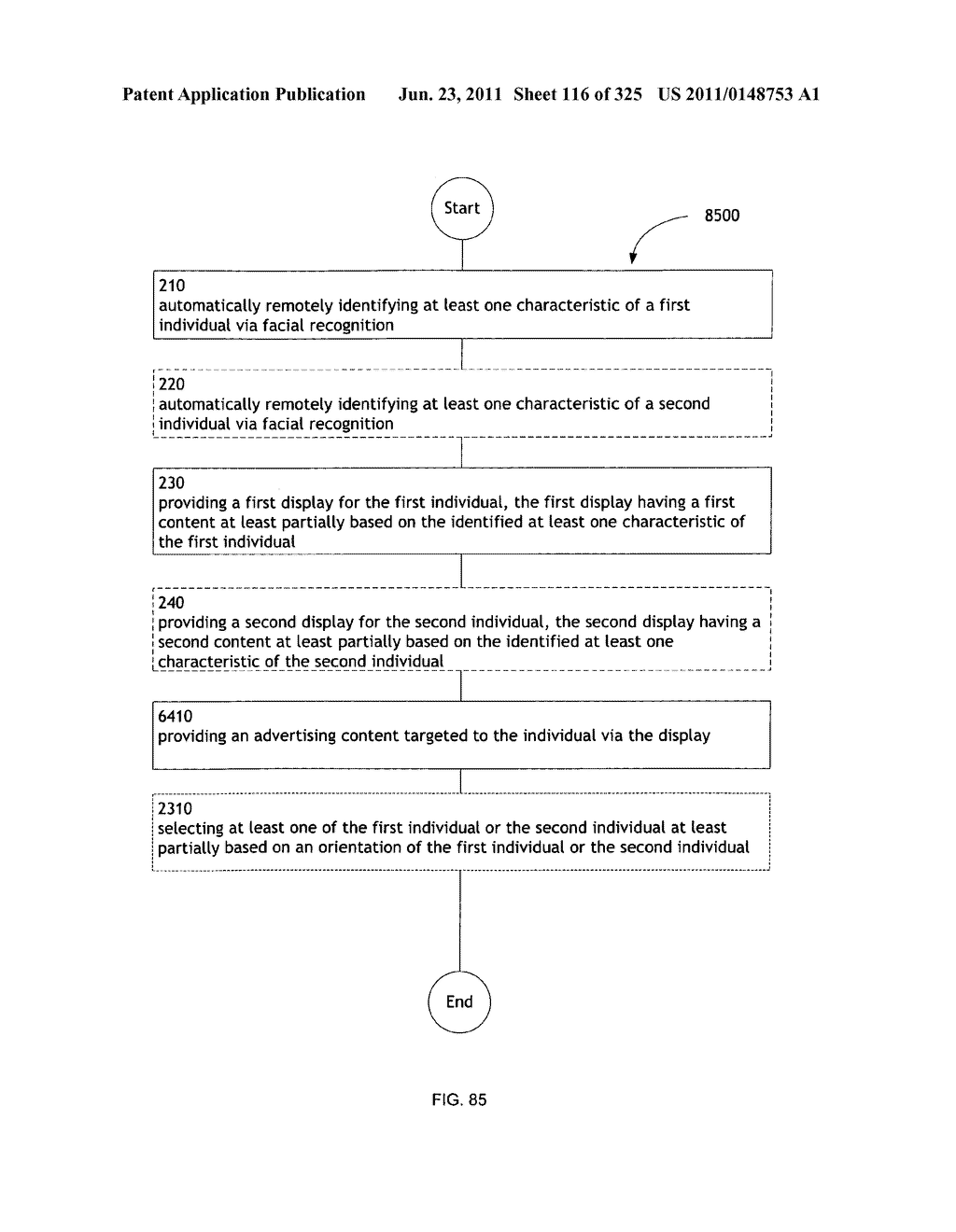 Identifying a characteristic of an individual utilizing facial recognition     and providing a display for the individual - diagram, schematic, and image 117