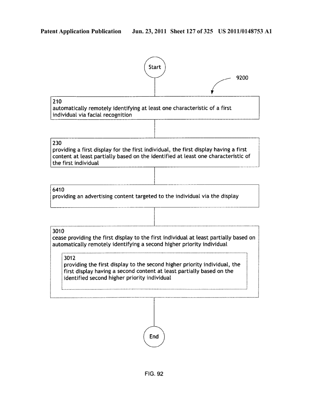 Identifying a characteristic of an individual utilizing facial recognition     and providing a display for the individual - diagram, schematic, and image 128