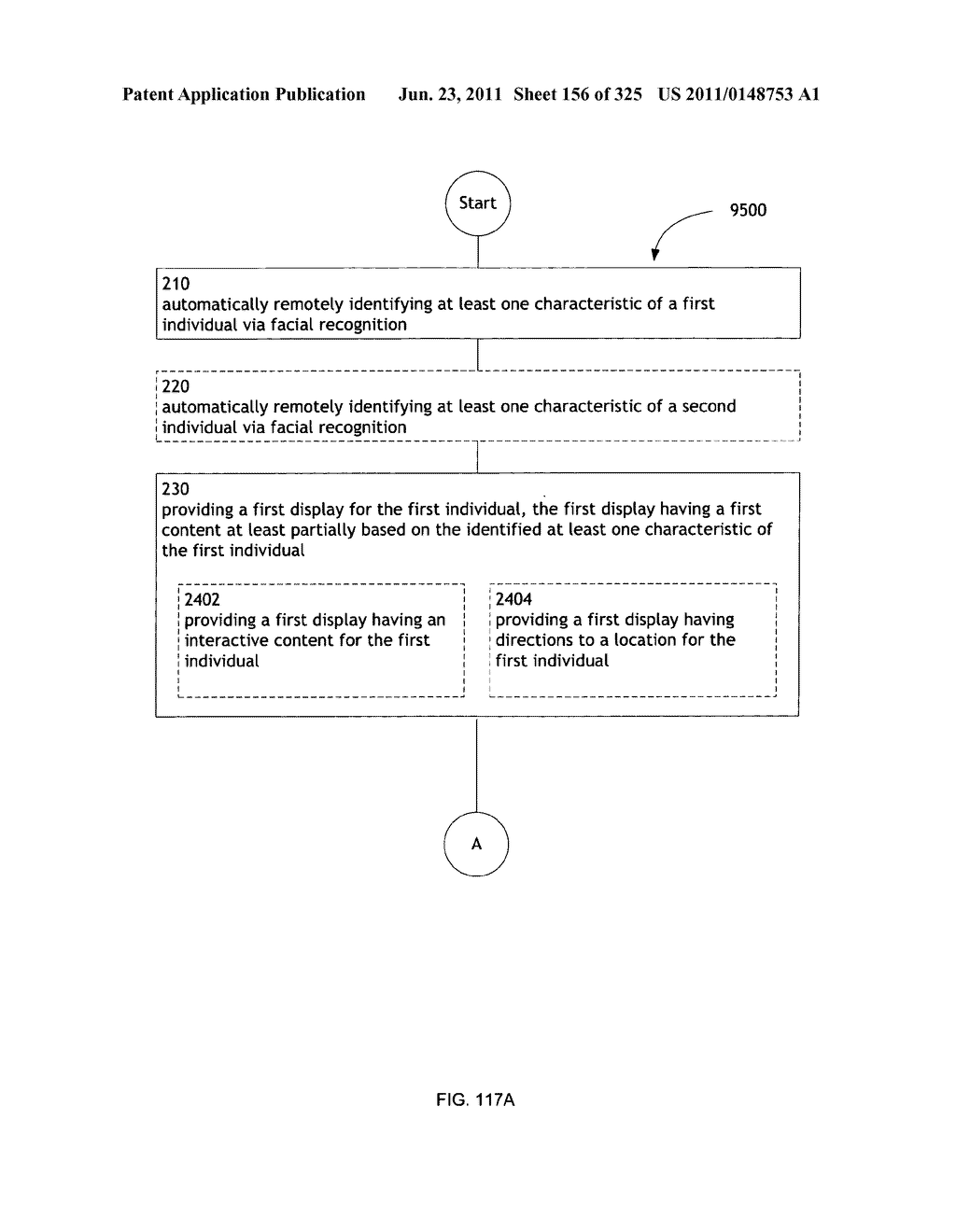 Identifying a characteristic of an individual utilizing facial recognition     and providing a display for the individual - diagram, schematic, and image 157