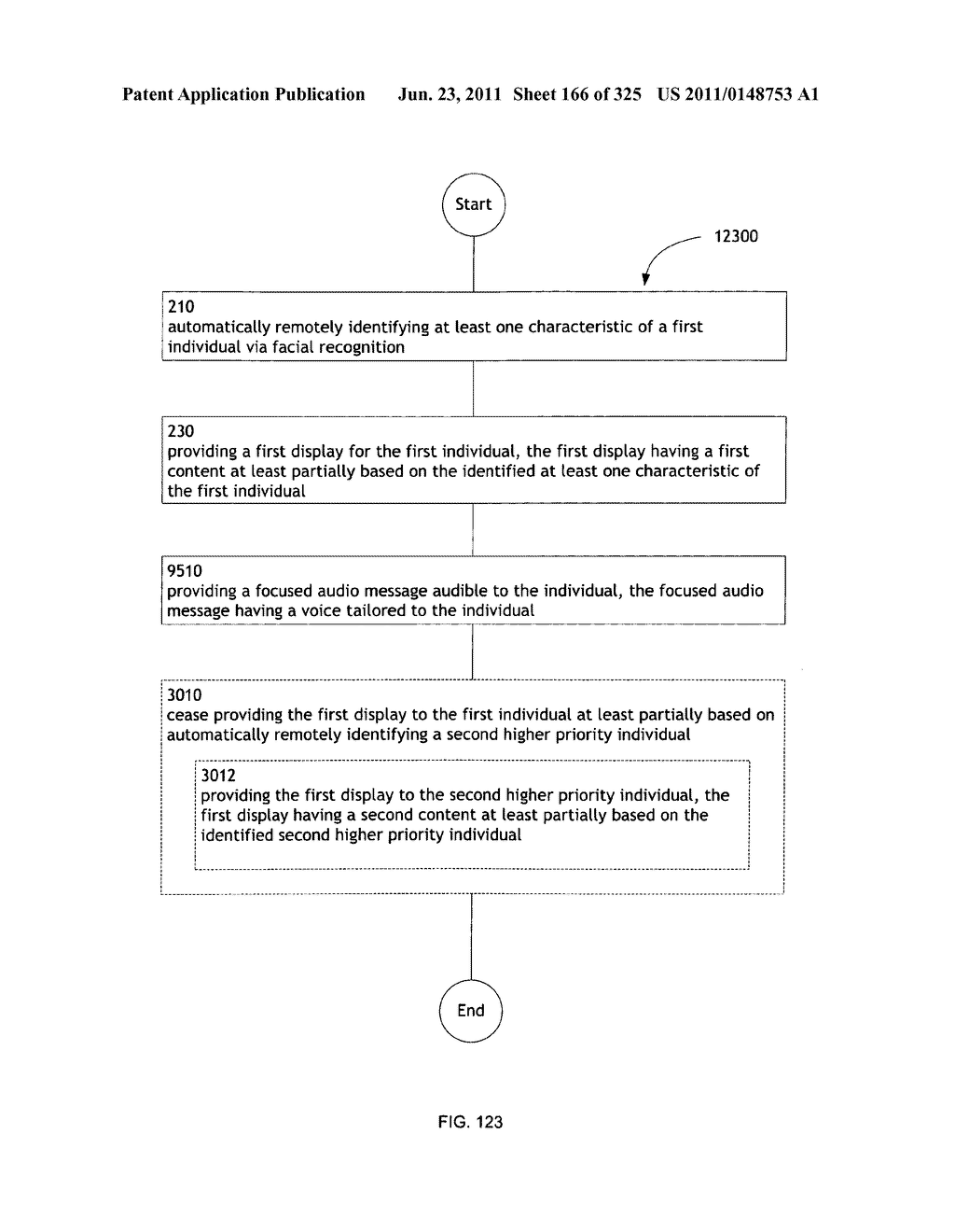 Identifying a characteristic of an individual utilizing facial recognition     and providing a display for the individual - diagram, schematic, and image 167