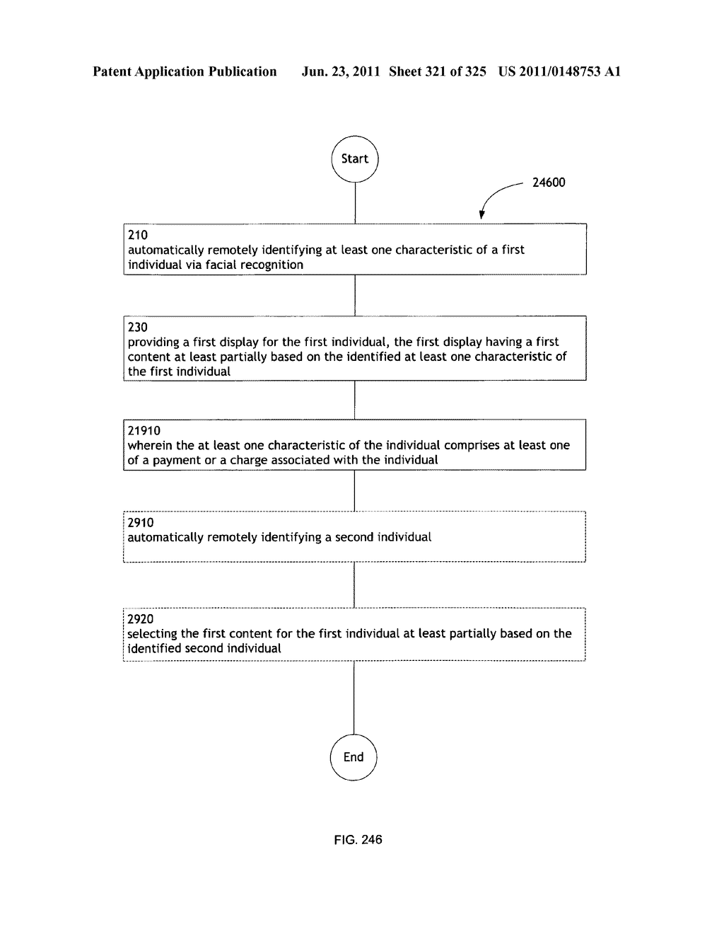 Identifying a characteristic of an individual utilizing facial recognition     and providing a display for the individual - diagram, schematic, and image 322