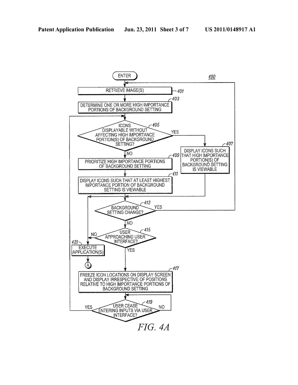 ELECTRONIC DEVICE AND METHOD FOR DISPLAYING A BACKGROUND SETTING TOGETHER     WITH ICONS AND/OR APPLICATION WINDOWS ON A DISPLAY SCREEN THEREOF - diagram, schematic, and image 04