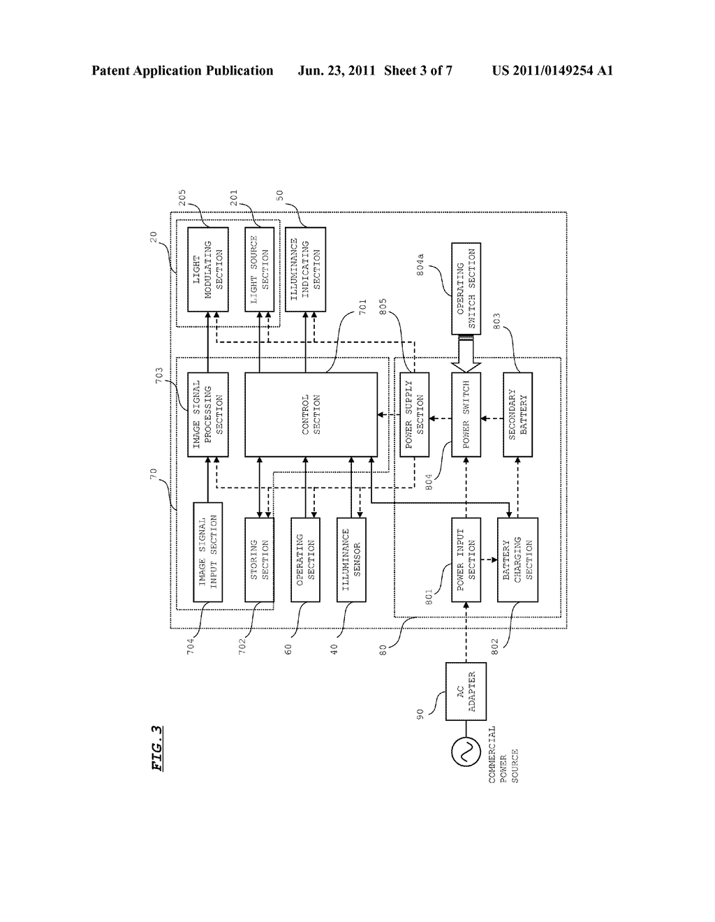 PROJECTION DISPLAY DEVICE, PORTABLE TERMINAL DEVICE, AND PORTABLE CAMERA - diagram, schematic, and image 04