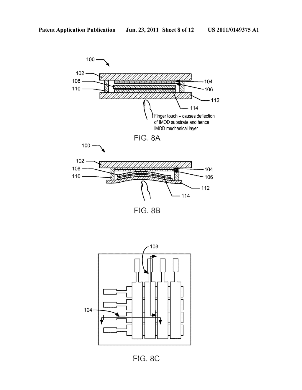 INTEGRATED TOUCH FOR IMOD DISPLAYS USING BACK GLASS - diagram, schematic, and image 09