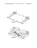 KEYBOARD AND DISPLAY SCREEN IN SEPARATE HOUSINGS CONNECTED BY CAM     ASSEMBLIES THAT TILT RESPONSIVE TO MOVEMENT BETWEEN THE HOUSINGS diagram and image