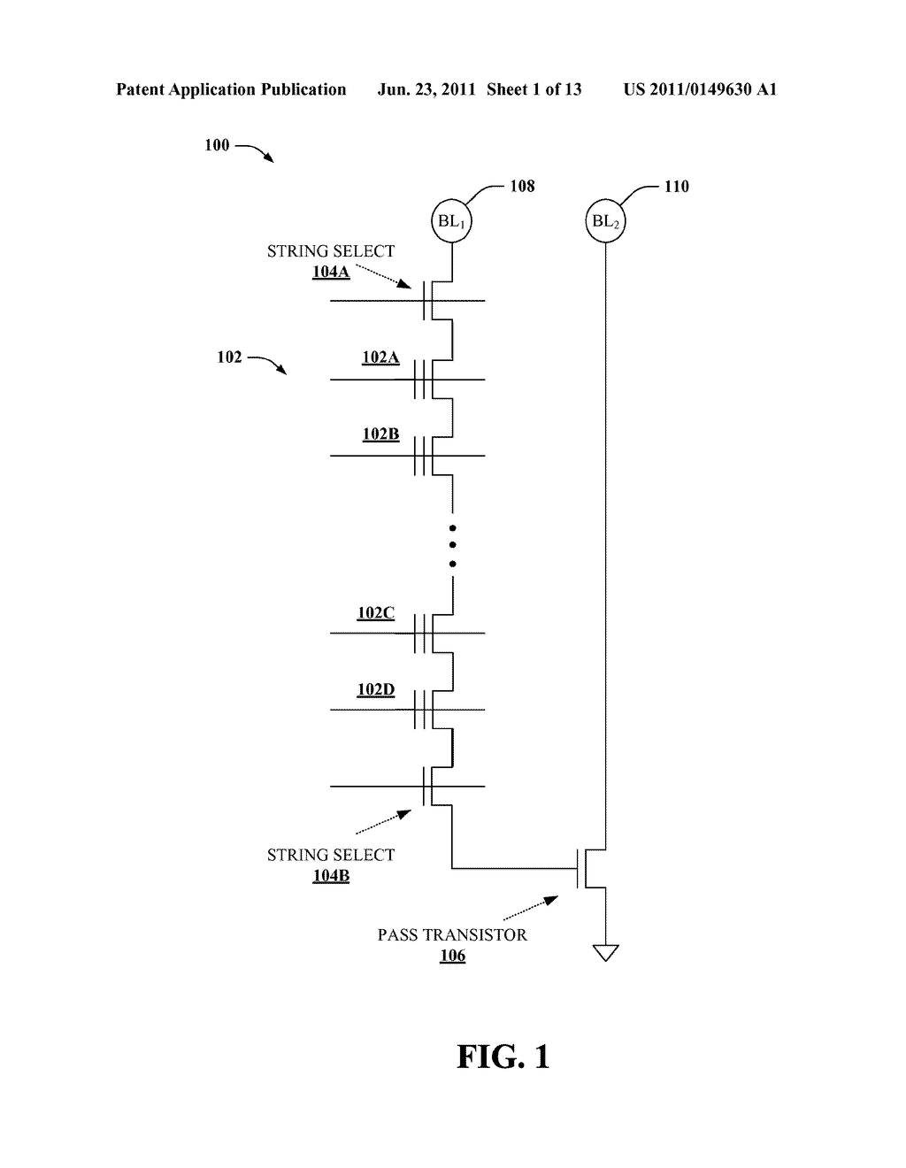 HIGH READ SPEED ELECTRONIC MEMORY WITH SERIAL ARRAY TRANSISTORS - diagram, schematic, and image 02