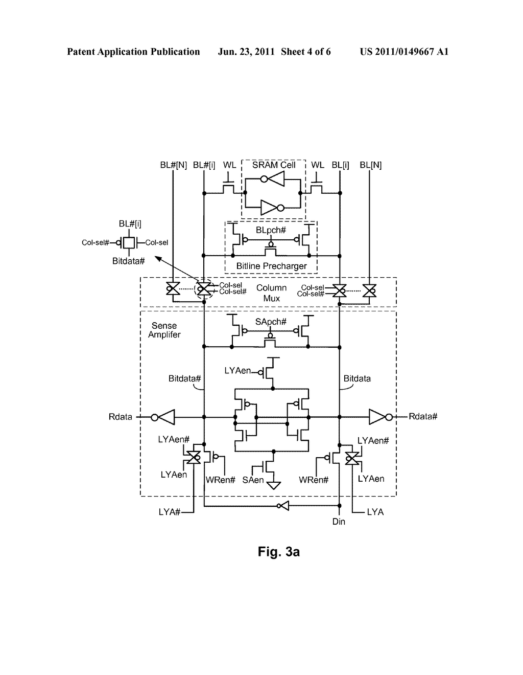 REDUCED AREA MEMORY ARRAY BY USING SENSE AMPLIFIER AS WRITE DRIVER - diagram, schematic, and image 05