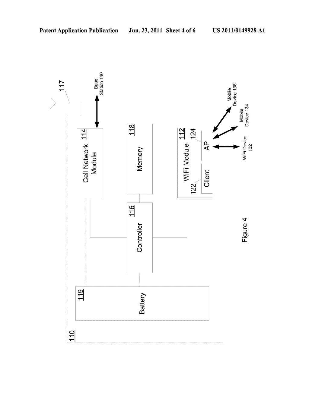 SYSTEM, METHOD AND DEVICE FOR SWITCHING BETWEEN WWAN AND WLAN IN A MOBILE     WIRELESS HOTSPOT DEVICE - diagram, schematic, and image 05