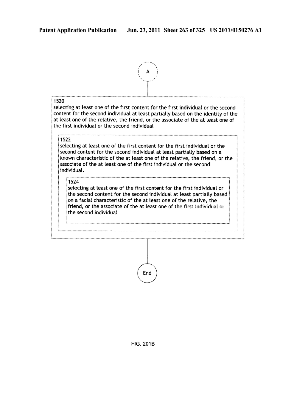 Identifying a characteristic of an individual utilizing facial recognition     and providing a display for the individual - diagram, schematic, and image 264