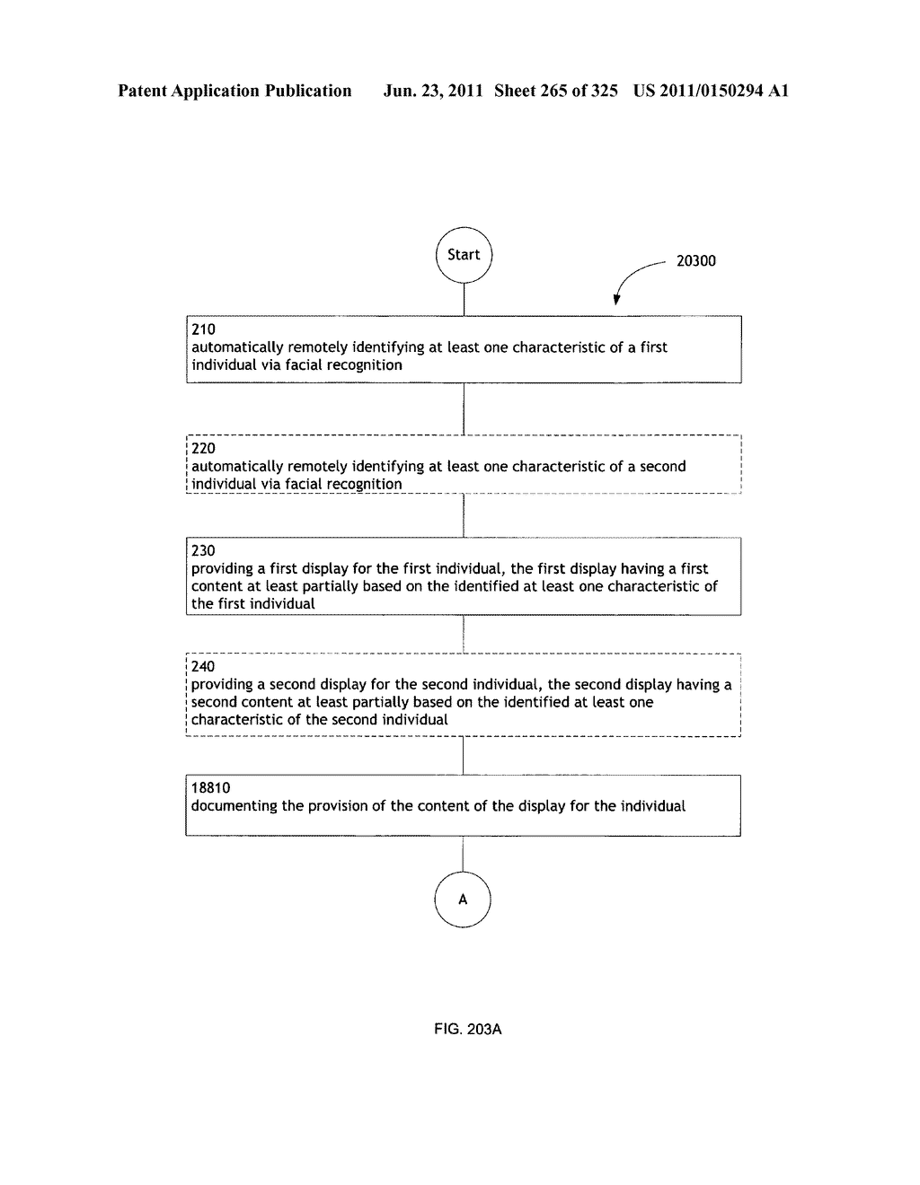 Identifying a characteristic of an individual utilizing facial recognition     and providing a display for the individual - diagram, schematic, and image 266