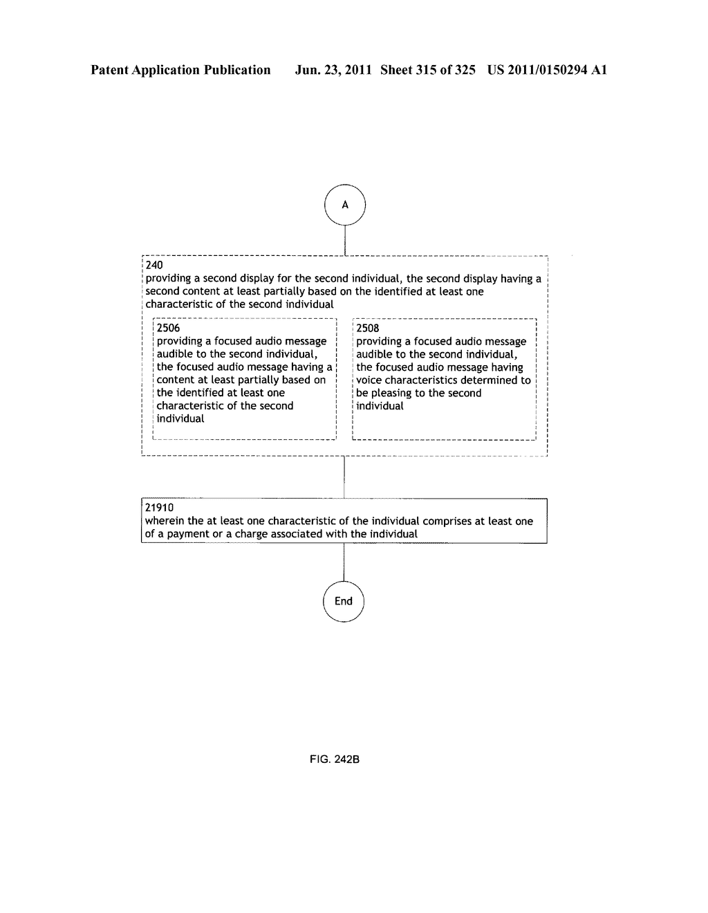 Identifying a characteristic of an individual utilizing facial recognition     and providing a display for the individual - diagram, schematic, and image 316