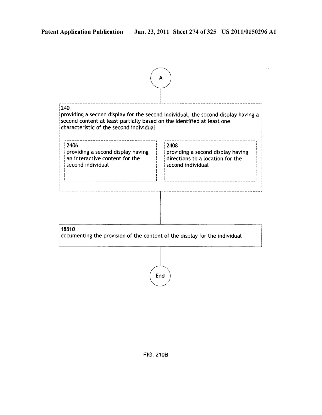 Identifying a characteristic of an individual utilizing facial recognition     and providing a display  for the individual - diagram, schematic, and image 275