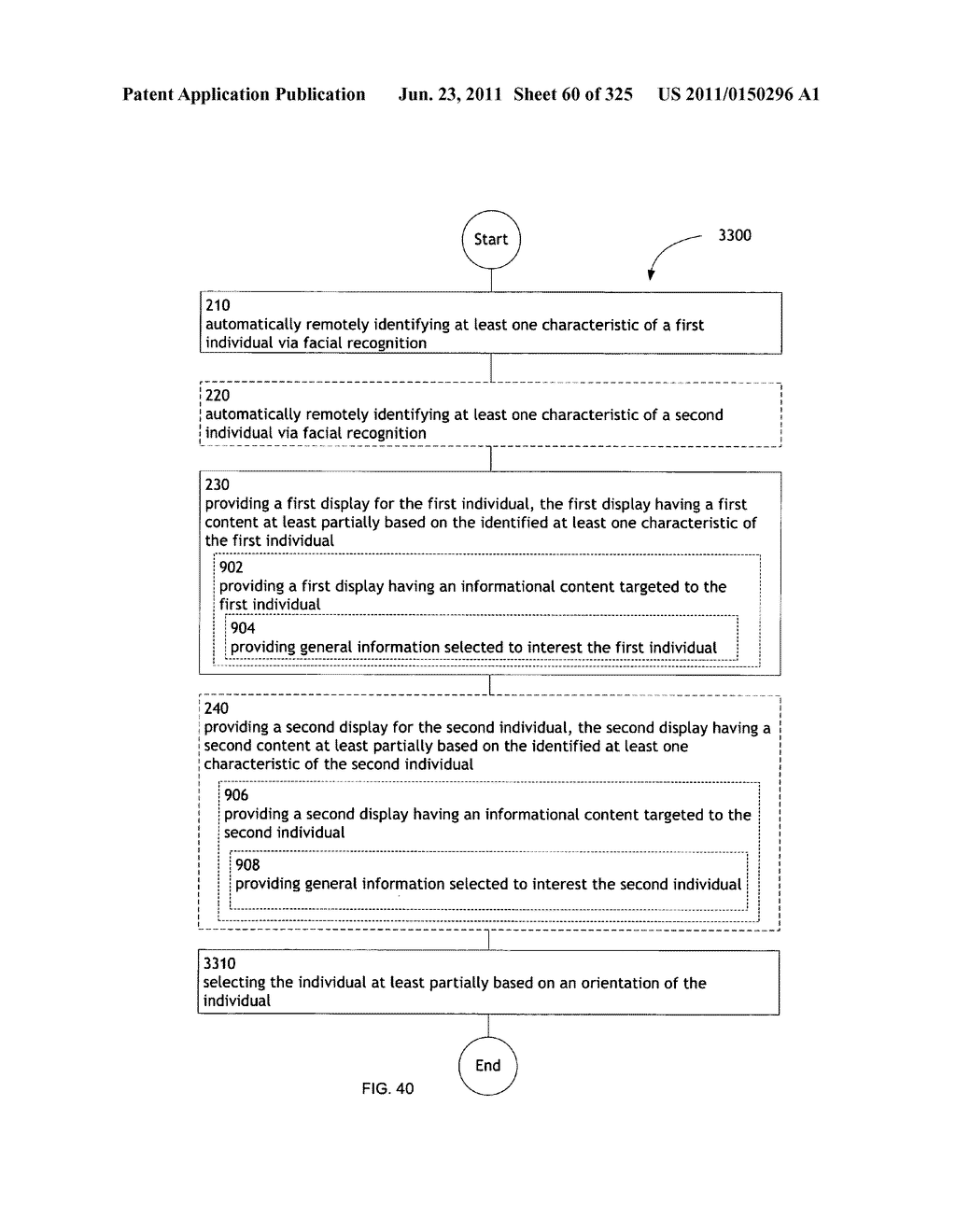 Identifying a characteristic of an individual utilizing facial recognition     and providing a display  for the individual - diagram, schematic, and image 61