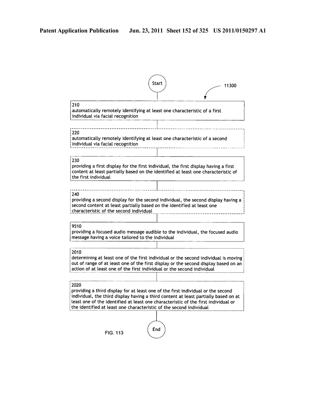 Identifying a characteristic of an individual utilizing facial recognition     and providing a display for the individual - diagram, schematic, and image 153