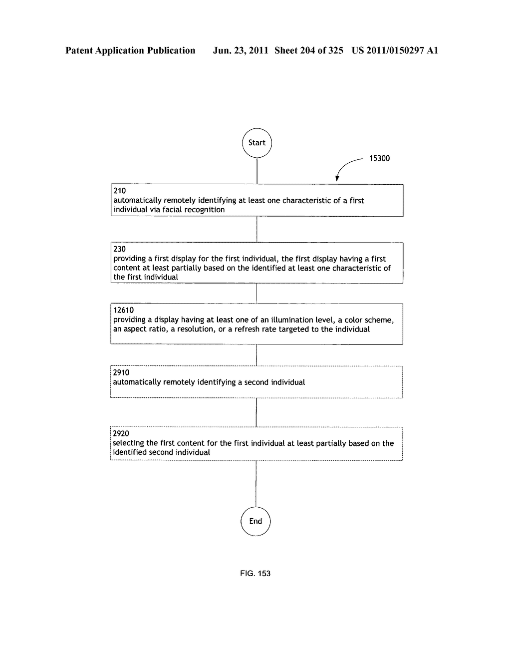 Identifying a characteristic of an individual utilizing facial recognition     and providing a display for the individual - diagram, schematic, and image 205