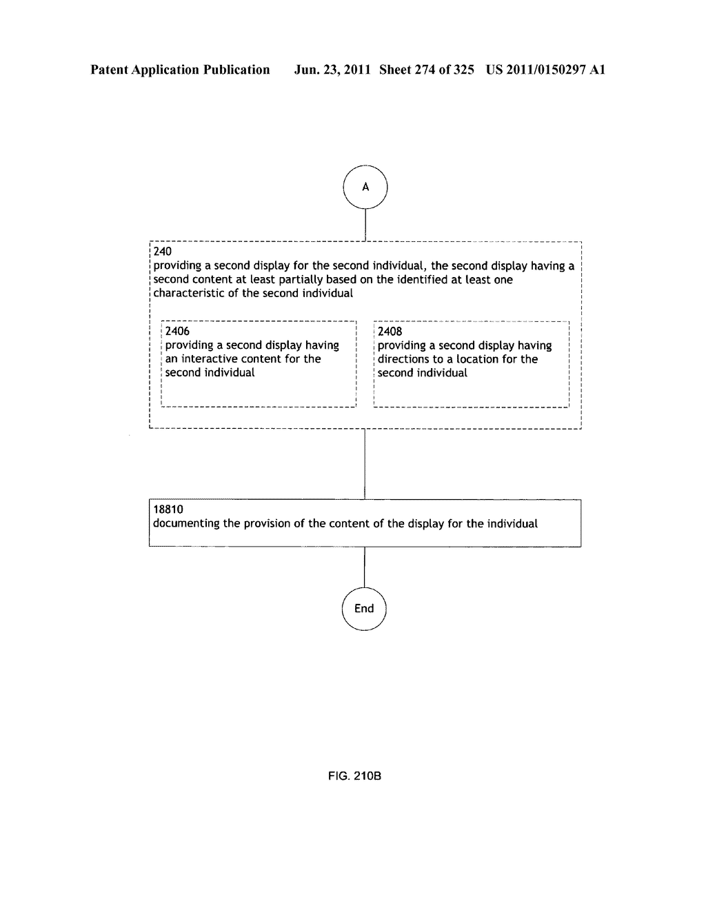 Identifying a characteristic of an individual utilizing facial recognition     and providing a display for the individual - diagram, schematic, and image 275