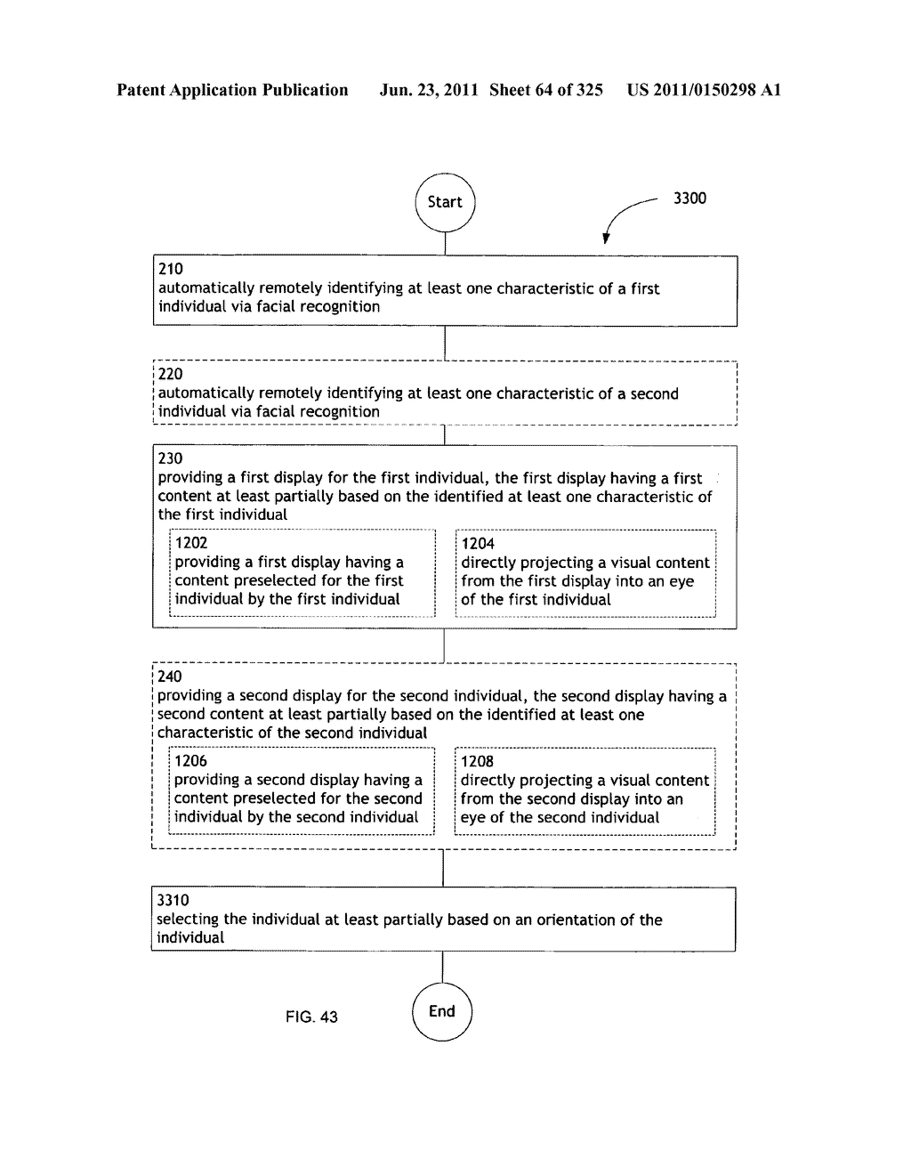 Identifying a characteristic of an individual utilizing facial recognition     and providing a display for the individual - diagram, schematic, and image 65