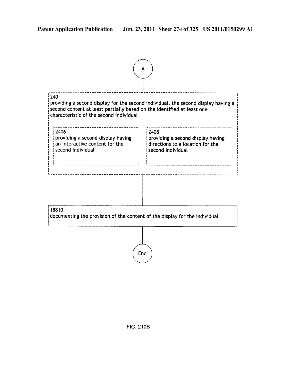 Identifying a characteristic of an individual utilizing facial recognition     and providing a display for the individual - diagram, schematic, and image 275