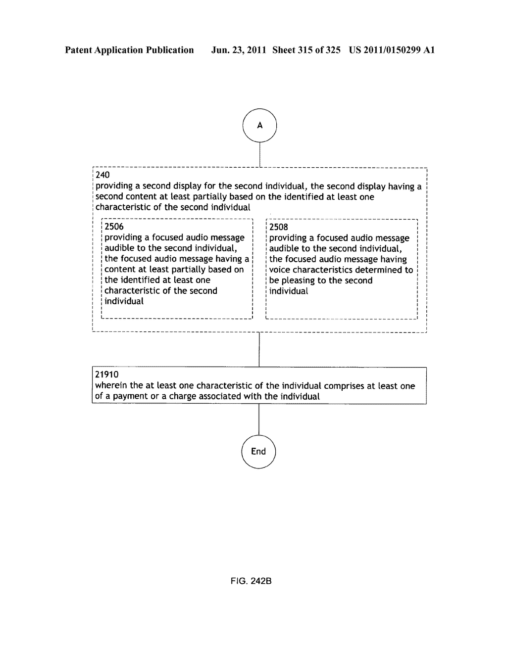 Identifying a characteristic of an individual utilizing facial recognition     and providing a display for the individual - diagram, schematic, and image 316