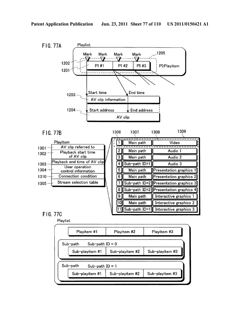 INFORMATION RECORDING MEDIUM AND PLAYBACK DEVICE FOR PLAYING BACK 3D     IMAGES - diagram, schematic, and image 78