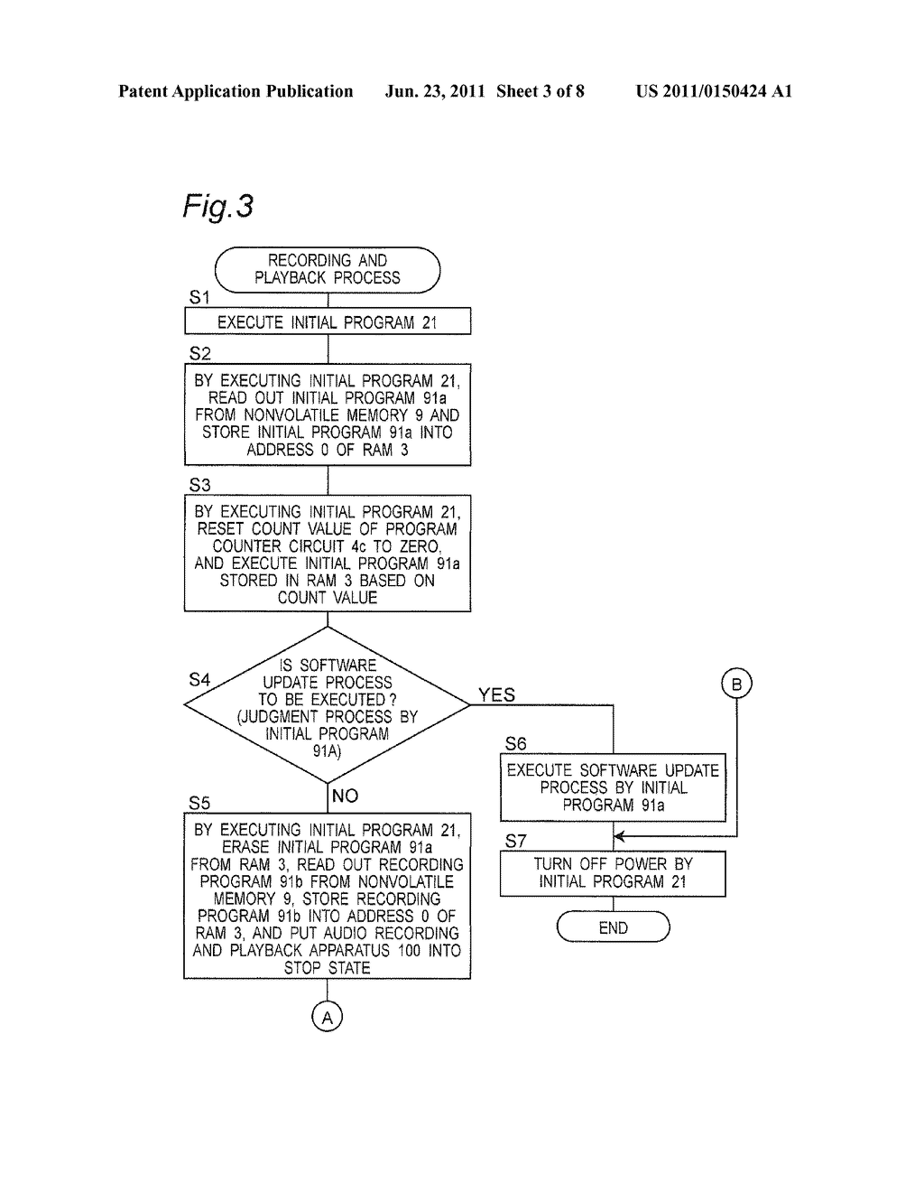 RECORDING AND PLAYBACK APPARATUS INCLUDING STORAGE UNIT FOR STORING     RECORDING PROGRAM IN STOP STATE - diagram, schematic, and image 04