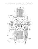 Disc turbine with streamlined hub vanes and co-axial exhaust tube diagram and image