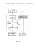 AC adapter capable of connecting external AC power diagram and image