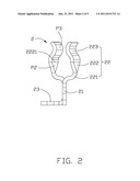 ELECTRICAL CONNECTOR HAVING CONTACT TERMINALS WITH DEFLECTIVE ARMS FACING     EACH IN TWISTED MANNER diagram and image