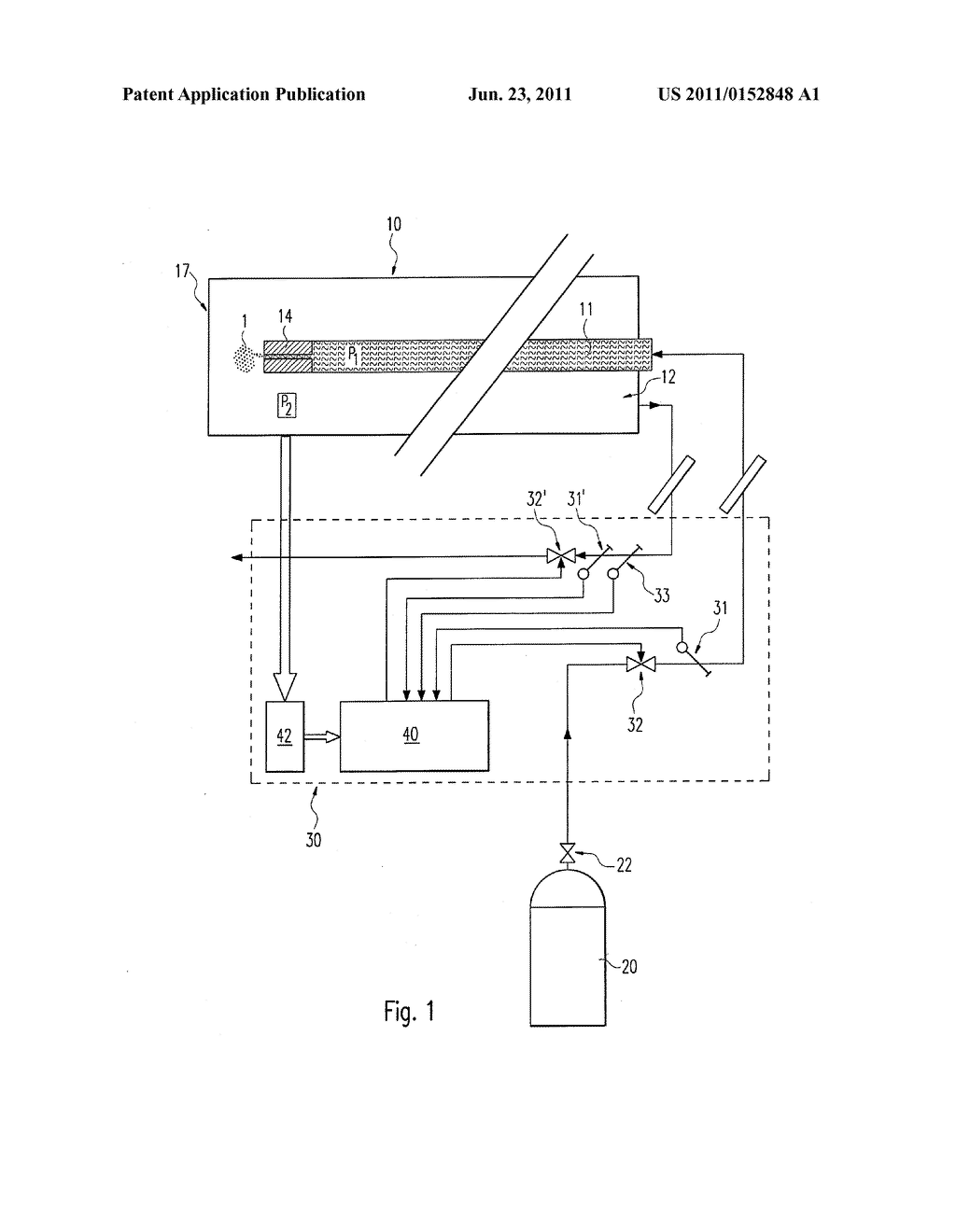 TEMPERATURE CONTROLLER FOR A CRYOPROBE, CRYOSURGICAL DEVICE HAVING A     TEMPERATURE CONTROLLER, AND METHOD FOR REGULATING THE TEMPERATURE OF A     CRYOPROBE - diagram, schematic, and image 02
