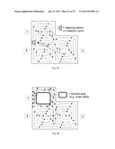 Robotic Floor Cleaning Apparatus with Shell Connected to the Cleaning     Assembly and Suspended over the Drive System diagram and image