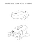 Robotic Floor Cleaning Apparatus with Shell Connected to the Cleaning     Assembly and Suspended over the Drive System diagram and image