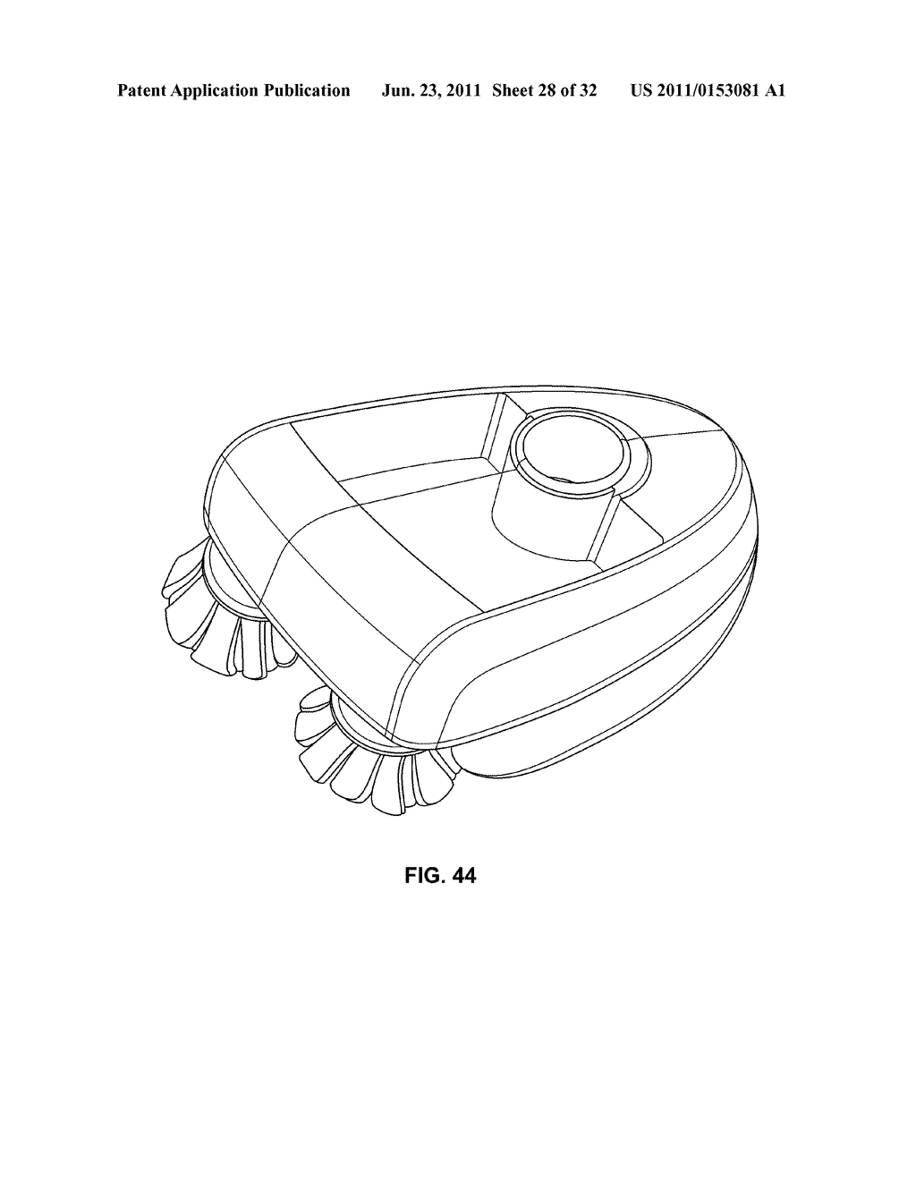 Robotic Floor Cleaning Apparatus with Shell Connected to the Cleaning     Assembly and Suspended over the Drive System - diagram, schematic, and image 29