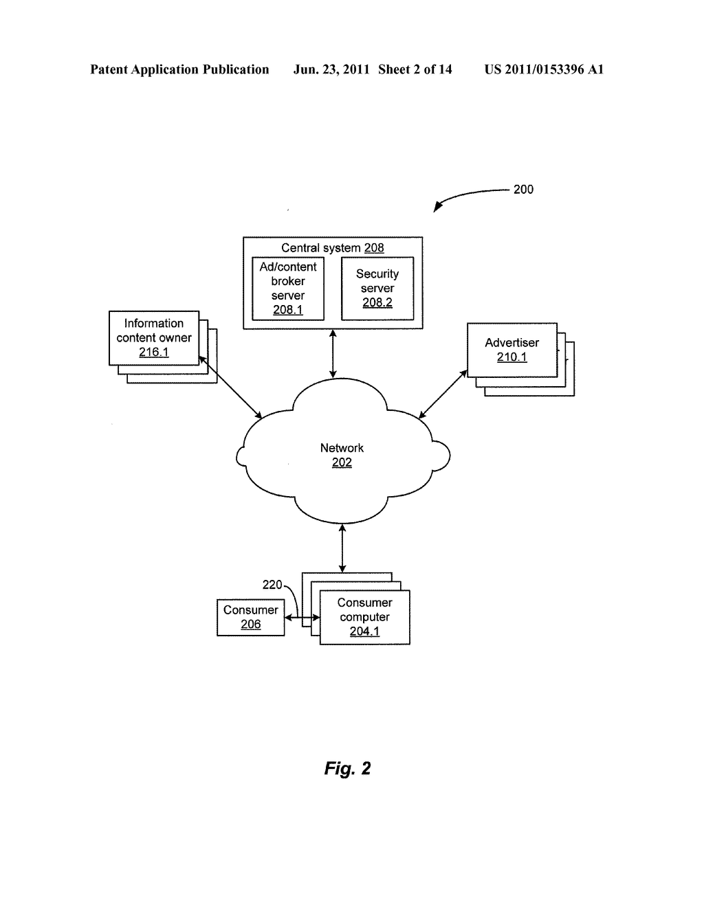 METHOD AND SYSTEM FOR PROCESSING ON-LINE TRANSACTIONS INVOLVING A CONTENT     OWNER, AN ADVERTISER, AND A TARGETED CONSUMER - diagram, schematic, and image 03