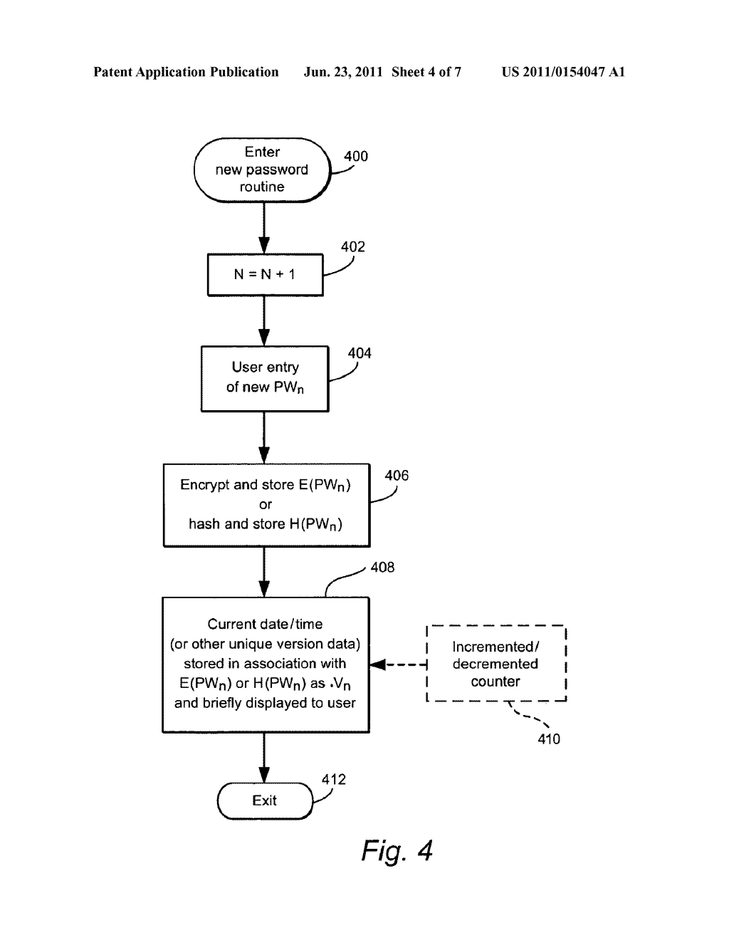 USER-DEFINED PASSWORDS HAVING ASSOCIATED UNIQUE VERSION DATA TO ASSIST     USER RECALL OF THE PASSWORD - diagram, schematic, and image 05