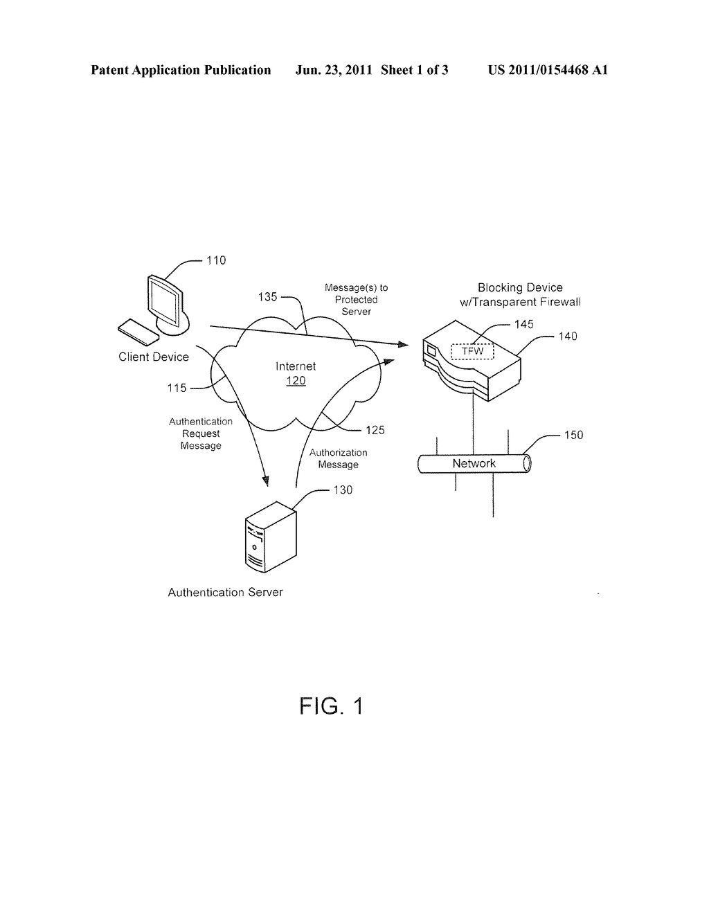 METHODS, SYSTEMS, AND COMPUTER PROGRAM PRODUCTS FOR ACCESS CONTROL     SERVICES USING A TRANSPARENT FIREWALL IN CONJUNCTION WITH AN     AUTHENTICATION SERVER - diagram, schematic, and image 02