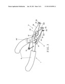 DUAL-PURPOSE PLIERS ADAPTED TO CHAIN LINK diagram and image