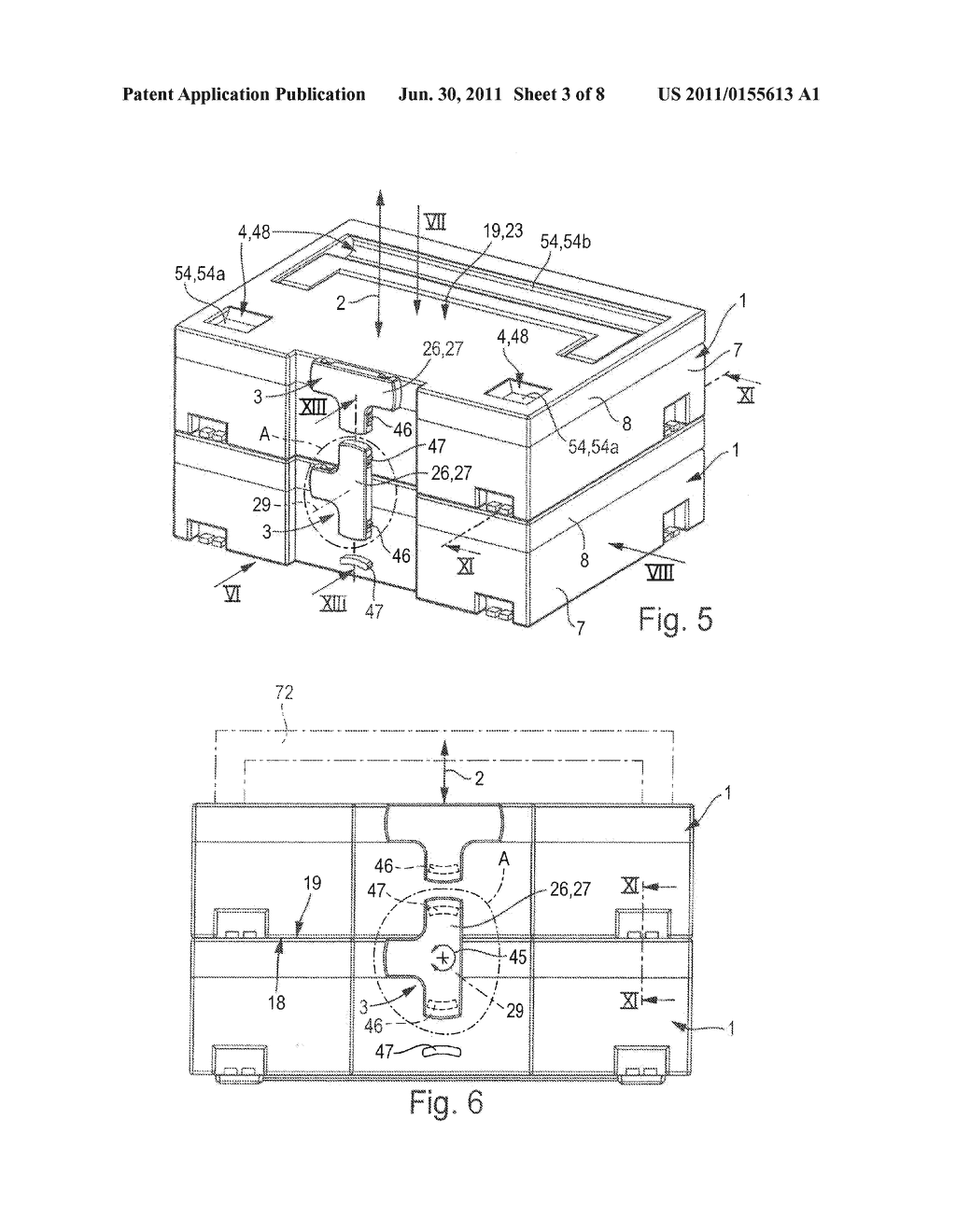 Stackable Container Assembly with Reciprocal Locking of the Stacked     Containers - diagram, schematic, and image 04